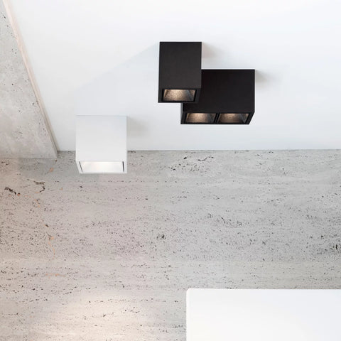 Deltalight Boxy | Downlight LED de techo cúbico o cilíndrico en superficie para interior y exterior